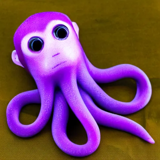 Prompt: purple monkey octopus