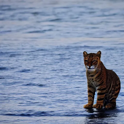 Prompt: “big cat by sea”