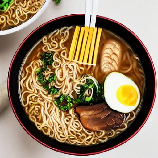 Image similar to a ramen bowl screaming like a demon