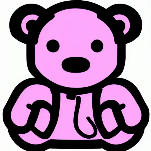 Image similar to a cute pink cuddly bear wearing headphones vector logo