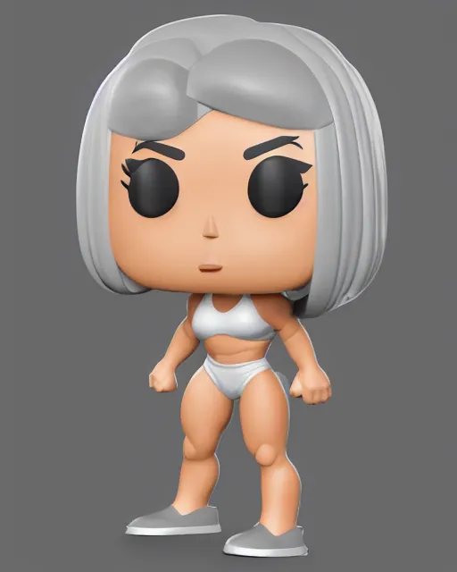 Prompt: full body 3 d render of bodybuilder girl as a funko pop!, studio lighting, white background, single body, no shadow, blender, trending on artstation, 8 k, highly detailed