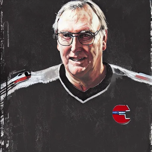 Prompt: portrait of ken dryden, 1 9 7 7 playoffs, by craig mullins, jeremy mann, jeremy mann.
