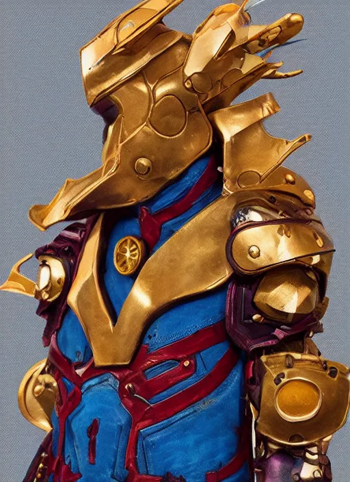 Image similar to gold paladin, james jean style, claymation style,