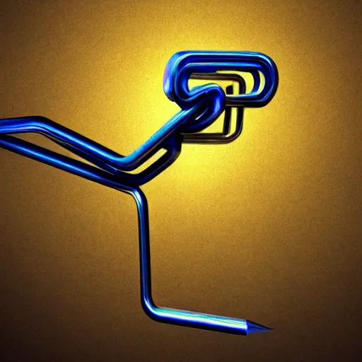 Image similar to fantasy art hyper realistic ai created interesting bizarre subconscious of a paperclip with fractal vignette edge fantastic art award winning best ultra detailed magnificent