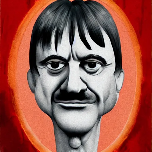 Prompt: mark e smith in the style of an easter island head