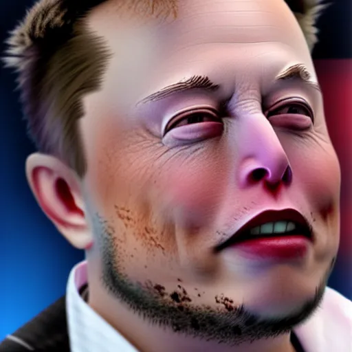 Image similar to elon musk playing joker 8 k, highly detailed face