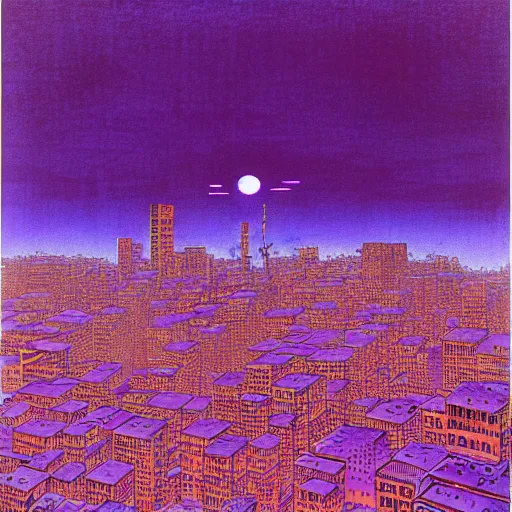 Image similar to purple cyberpunk city, by Hokusai and Beksinski