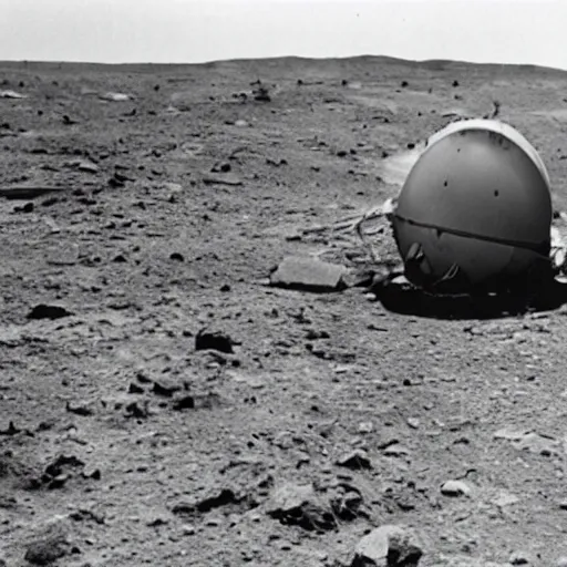 Prompt: film still of a crash landed spacecraft