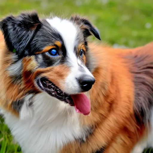 Image similar to australian shepherd on acid