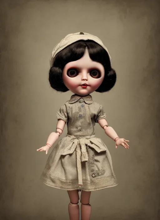 Image similar to highly detailed wide - angle portrait of a retro doll with low poly hands hands, nicoletta ceccoli, mark ryden, lostfish, earl nore, hyung tae, frank frazetta, global illumination, detailed and intricate environment