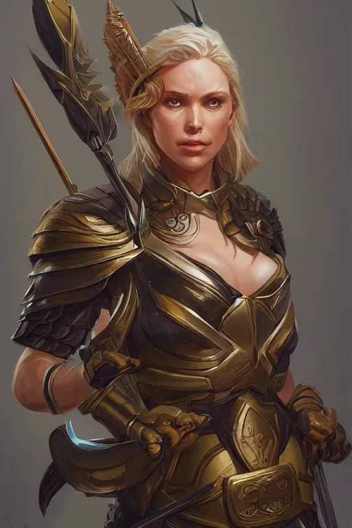 Image similar to amazon valkyrie athena, d & d, fantasy, portrait, highly detailed, headshot, digital painting, trending on artstation, concept art, sharp focus, illustration, art by artgerm and greg rutkowski and magali villeneuve