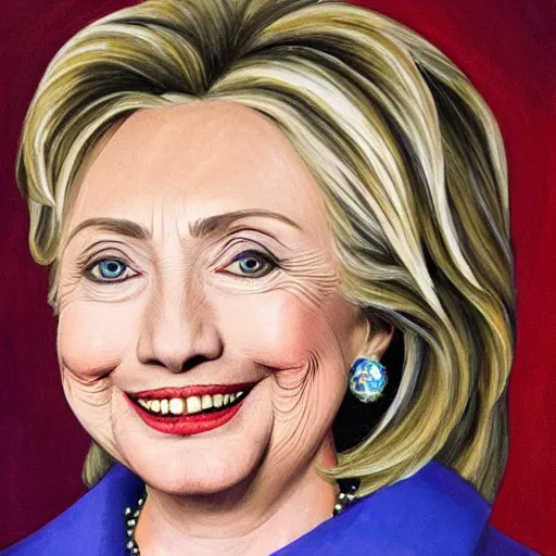Prompt: beautiful portrait of first lady hillary clinton, painted by a russian expressionist