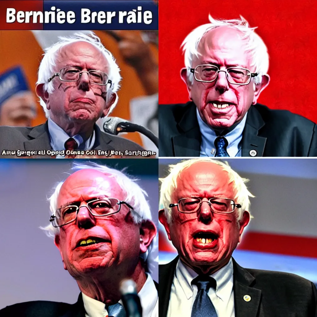 Prompt: Bernie Sanders!! goes supersaiyan in congress