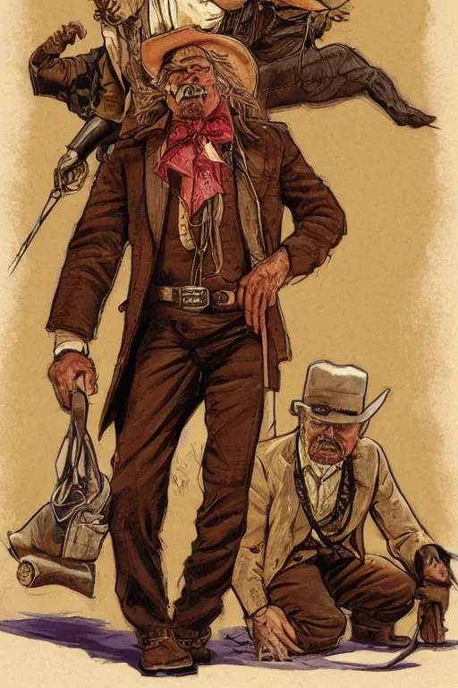 Image similar to jimmy. Smug old west circus sharpshooter. concept art by James Gurney and Mœbius.