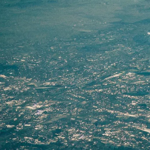 Prompt: photo from an airplane of giant lizard