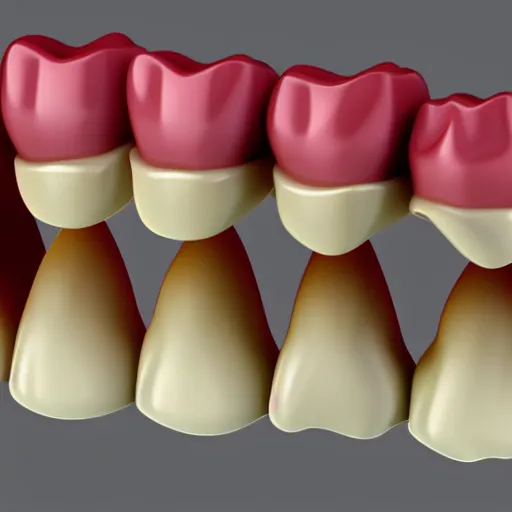 Image similar to poorly rendered 3 d set of teeth