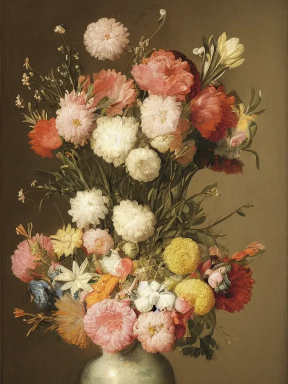 Prompt: Vase of Flowers 1722 Jan van Huysum ,getty museum jan van huysum flowers