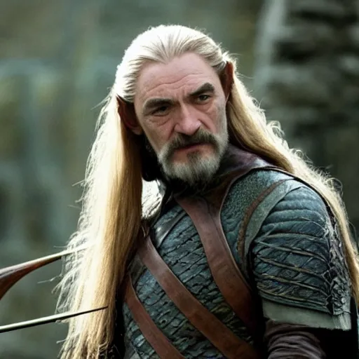 Prompt: John Rhys-Davies as Legolas