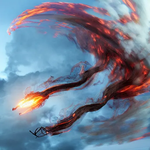 Image similar to fire tornado, 4 k, 8 k, cgsociety contest winner, trending on artstation, artstation hd