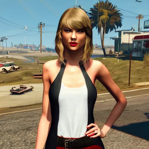 Prompt: Taylor Swift GTA 5 Cover Ary