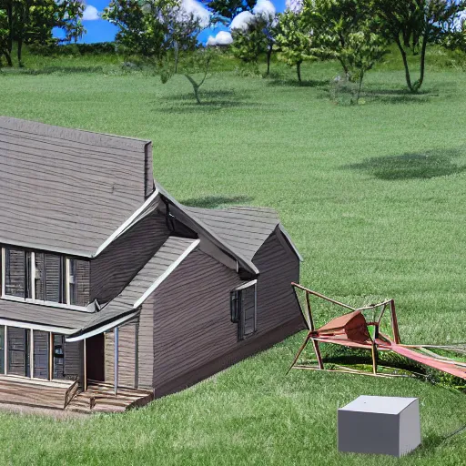 Prompt: professional photogrammetry model of a house