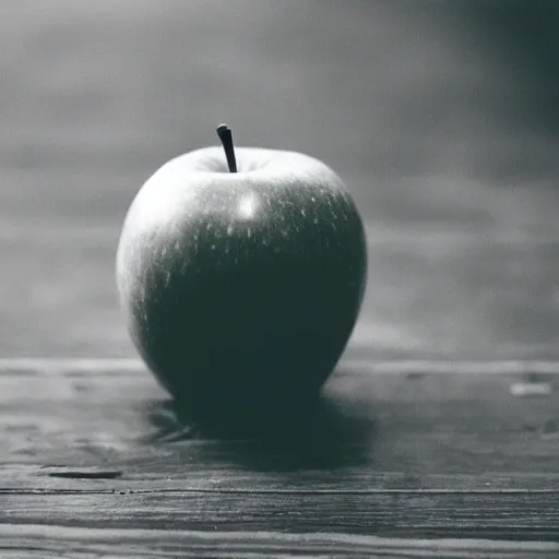 Prompt: a beautiful photo of a green apple, Kodak T-Max P3200 1600