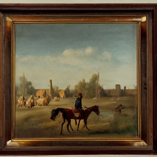 Prompt: a painting in the style of aelbert cuyp.