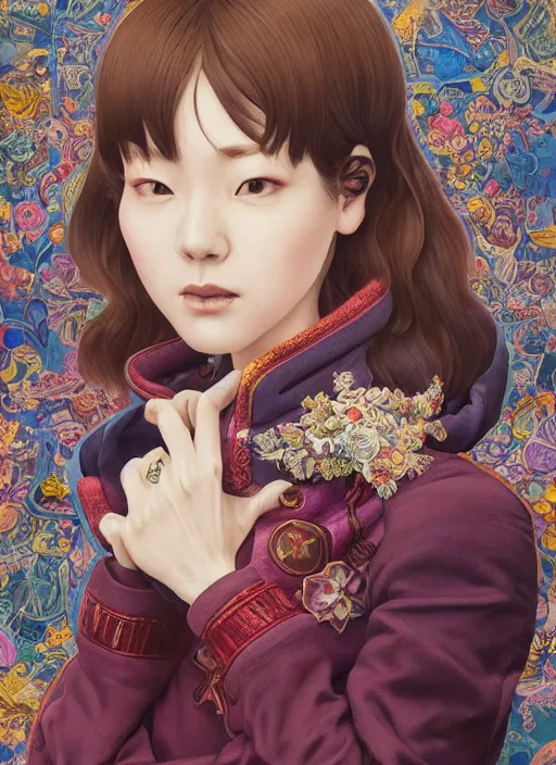 Image similar to hitomi kisugi : : by martine johanna and simon stalenhag and chie yoshii and casey weldon and wlop : : ornate, dynamic, particulate, rich colors, intricate, elegant, highly detailed, centered, artstation, smooth, sharp focus, octane render, 3 d