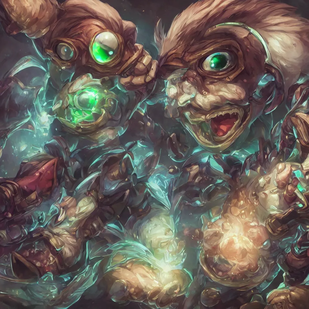 Image similar to uhd portrait photography mirror of heimerdinger! with his turrents. from league of legends. in the style of arcane ( 2 0 2 1 ). coherent portraits, mmorpg fantasy, intricate, highly detailed, digital painting, trending on artstation, hdr photo, smooth, sharp focus, illustration, by artgerm, greg rutkowski, and alphonse mucha