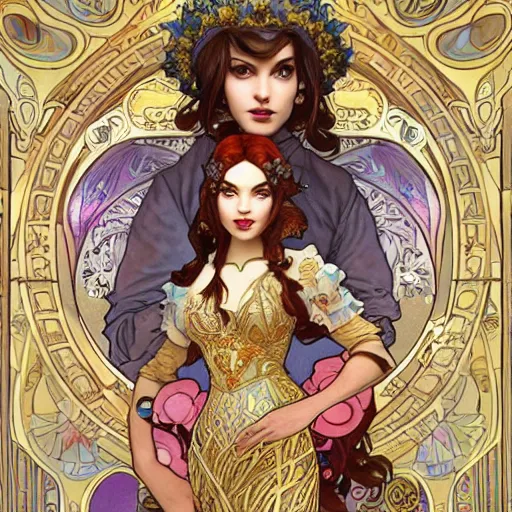 Prompt: super mario | highly detailed | very intricate | art nouveau | gold filigree | romantic storybook fantasy | soft cinematic lighting | award - winning | disney watercolor illustration by mandy jurgens and alphonse mucha and alena aenami | pastel color palette | featured on artstation