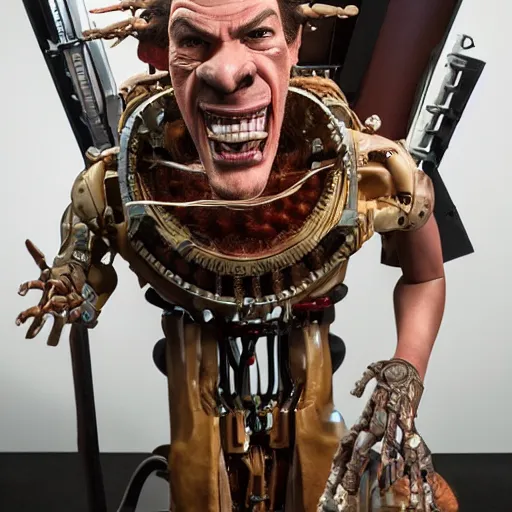 Prompt: animatronic Danny McBride, exposed mechanics, photo, Stan Winston studios, detailed, 4k