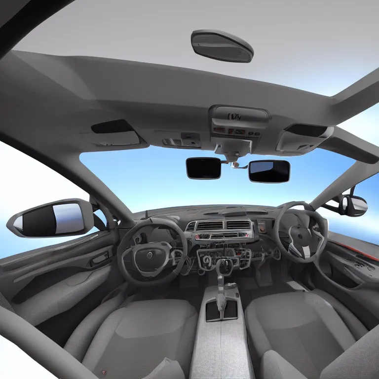 Prompt: 3D spatial user interface inside car interior very detailed