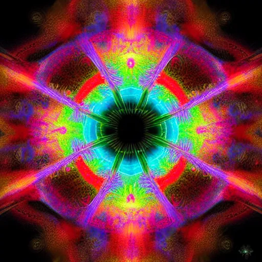 Prompt: explosive colorful fractals