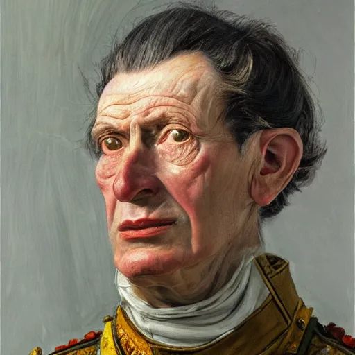 Image similar to high quality high detail painting by lucian freud, hd, portrait of a colonial general, photorealistic lighting