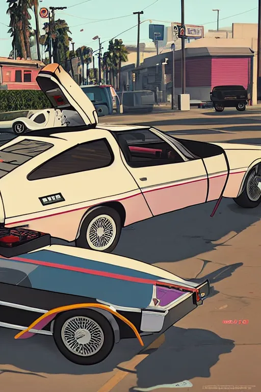 Image similar to GTA V cover art based on Back to the Future, starring Marty Mcfly