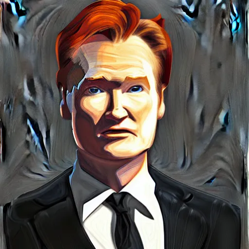 Prompt: conan o'brien, by simon birch, portrait