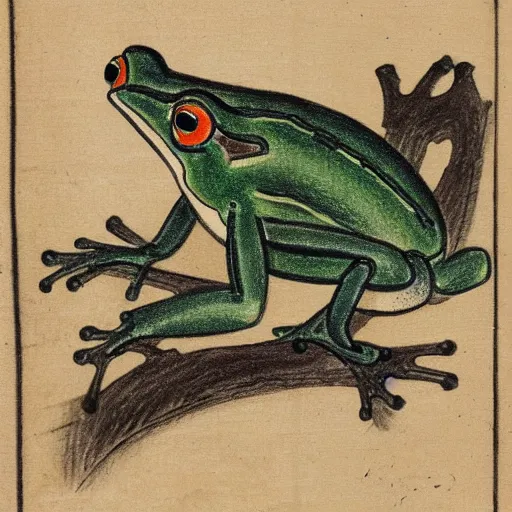 Image similar to drawing of a frog from 1 7 9 0 by ito jakuchu