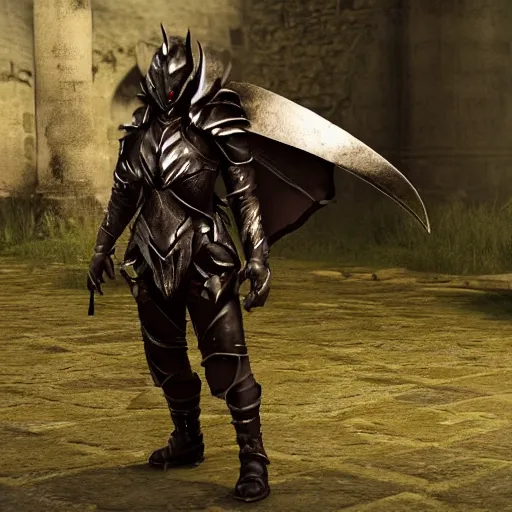 Prompt: dark warrior, dark fantasy, shiny armor, unreal engine, hyperrealistic