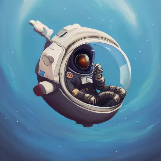 Prompt: a painting of an astronaut floating in a mebula, detailed, digital art, deviantart, artstation, highly detailed, realistic