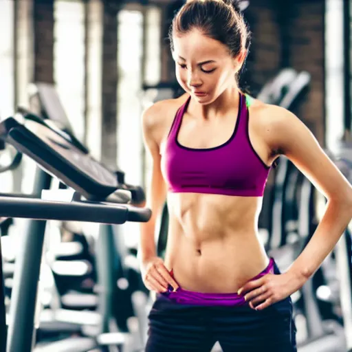 Prompt: bing pics of female in gym