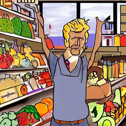 Prompt: a grocery story painted by a famous Greek artist