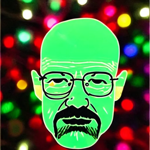 Image similar to walter white made out of christmas lights