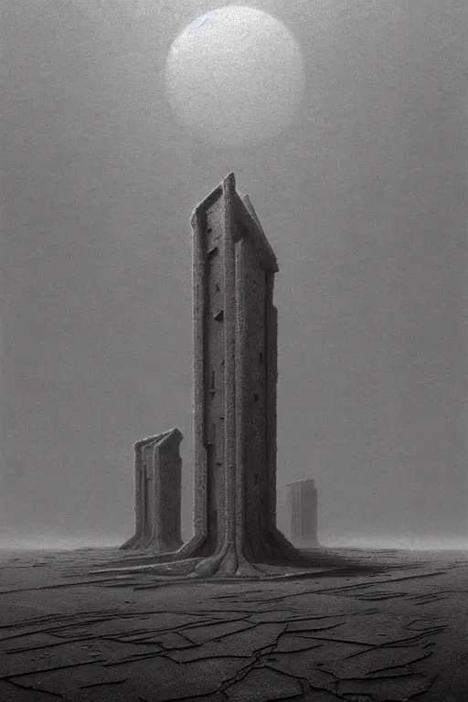 Image similar to brutalist architecture on mars, by zdzislaw beksinski, by dariusz zawadzki, by wayne barlowe, gothic, surrealism, cosmic horror, lovecraftian, cold hue's, warm tone gradient background, concept art, beautiful composition