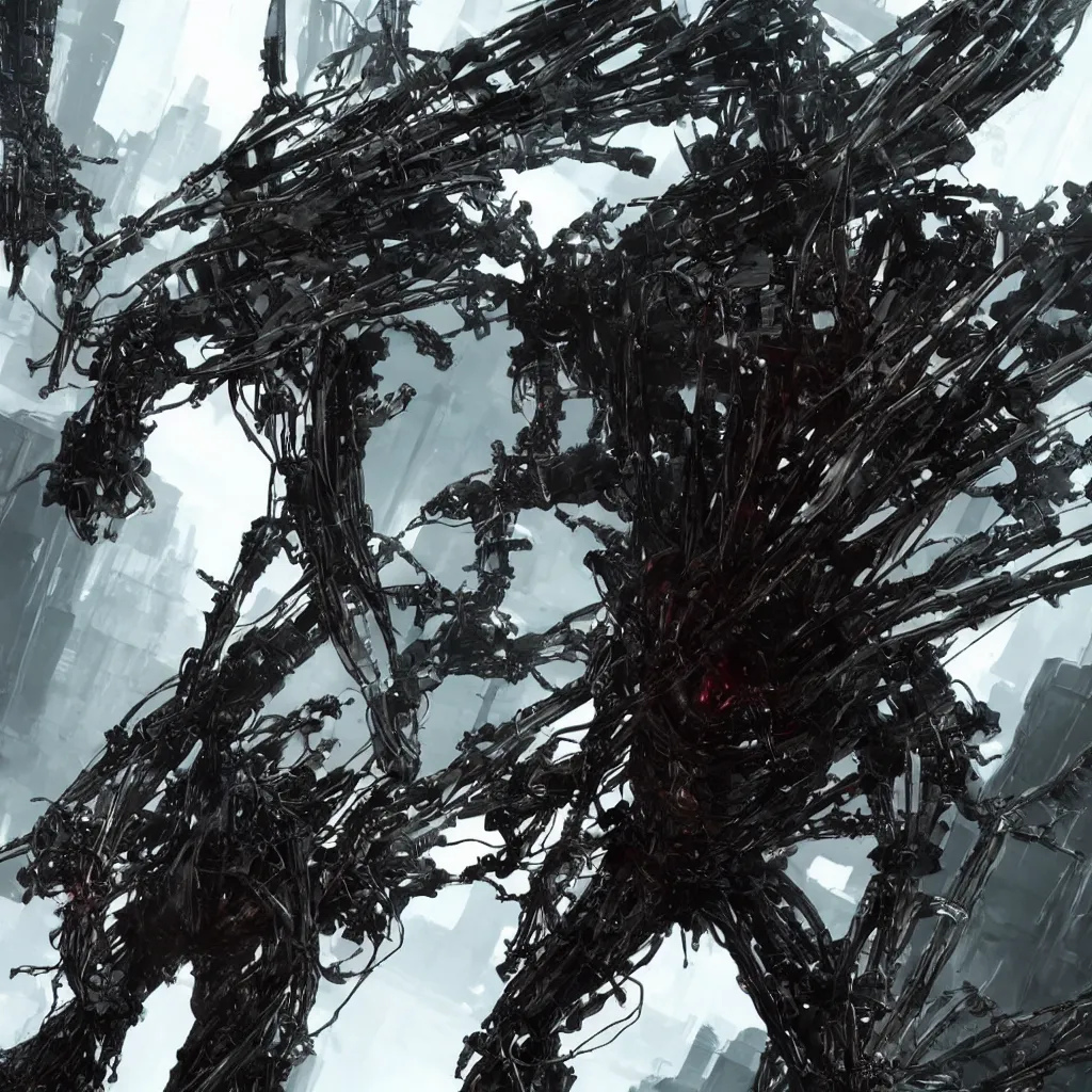 Image similar to terrifying tsutomu nihei blame biomechanoid, unreal engine, 8 k, ultra realistic, ultra detail