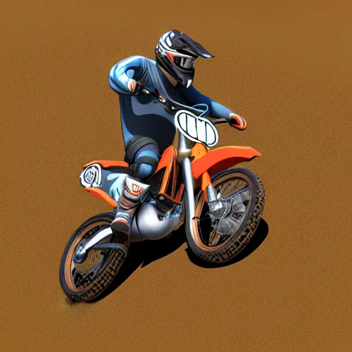 sticky-rail868: a boy wearing helmet riding motocross, digital art