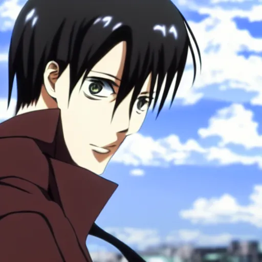 prompthunt: Levi Ackerman from Attack on Titan, anime screenshot, beautiful  anime, handsome man, 1080p, full hd, reckon corps