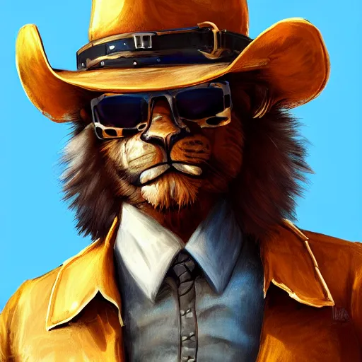 Speaking of Cowboy Look At Him #cowboy #lion #furry #oc #art #digitala