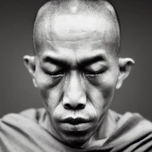 Image similar to symmetrical zen monk. Smoke from ears!!!