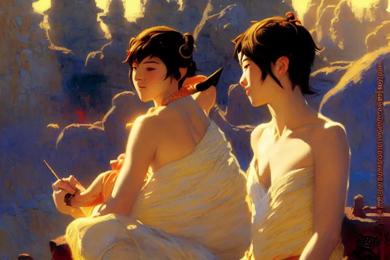 Image similar to atla, sunny, painting by gaston bussiere, craig mullins, j. c. leyendecker