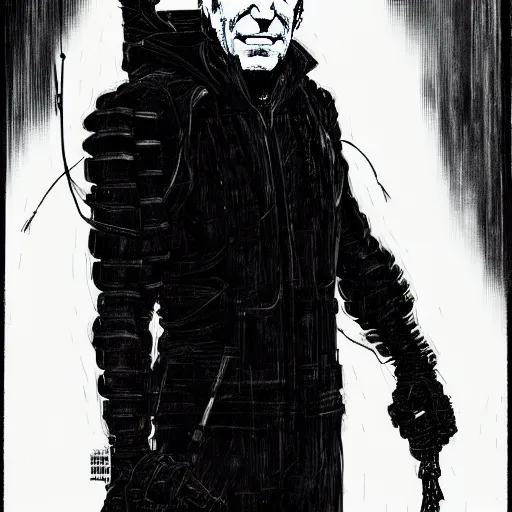 Image similar to Joe Biden looking sinister, by Tsutomu Nihei, highly detailed